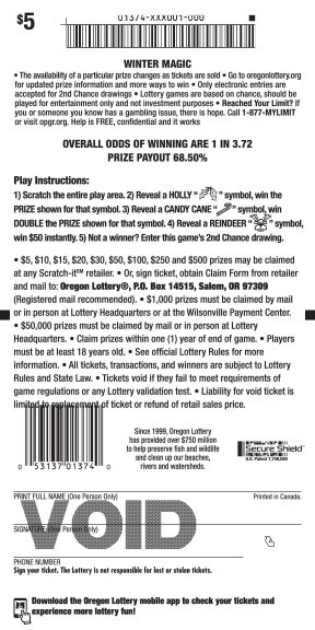 Winter Magic Lottery Scratch Tickets Oregon Lottery