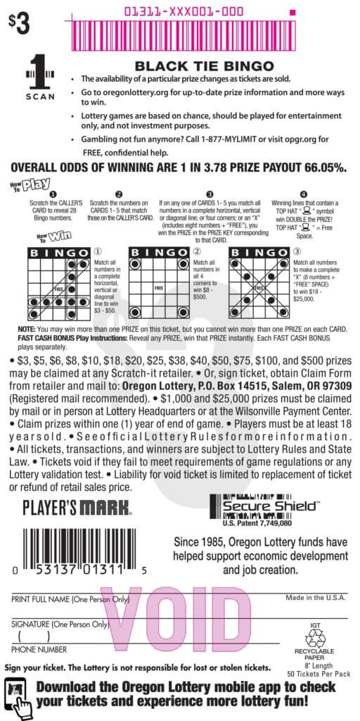 Black Tie Bingo – Lottery Scratch Tickets | Oregon Lottery