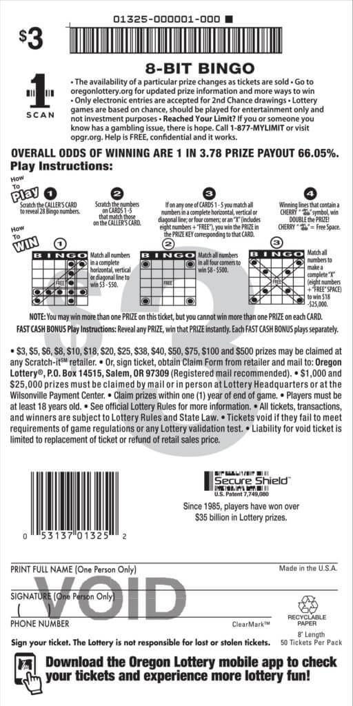 8-Bit Bingo - Lottery Scratch Tickets | Oregon Lottery