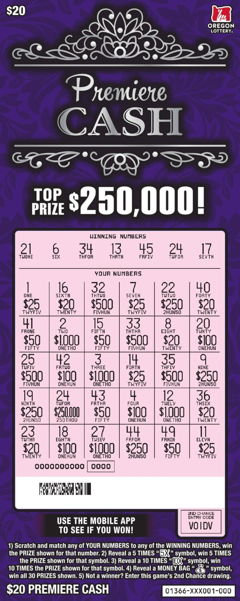 Premiere Cash - Lottery Scratch Tickets | Oregon Lottery