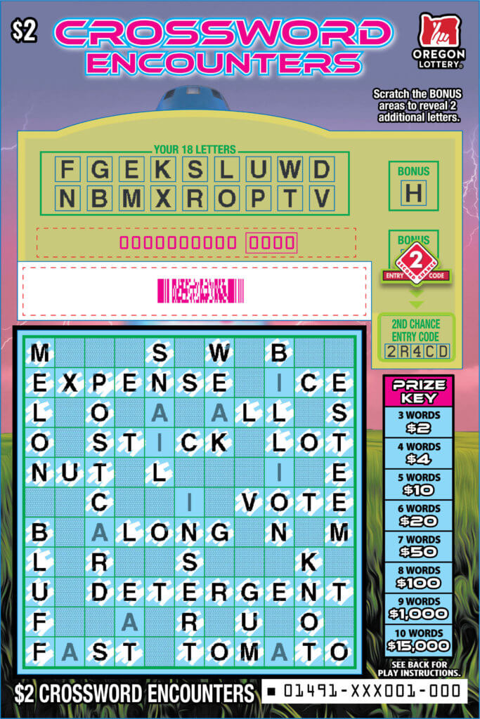 Crossword Encounters Lottery Scratch Tickets Oregon Lottery