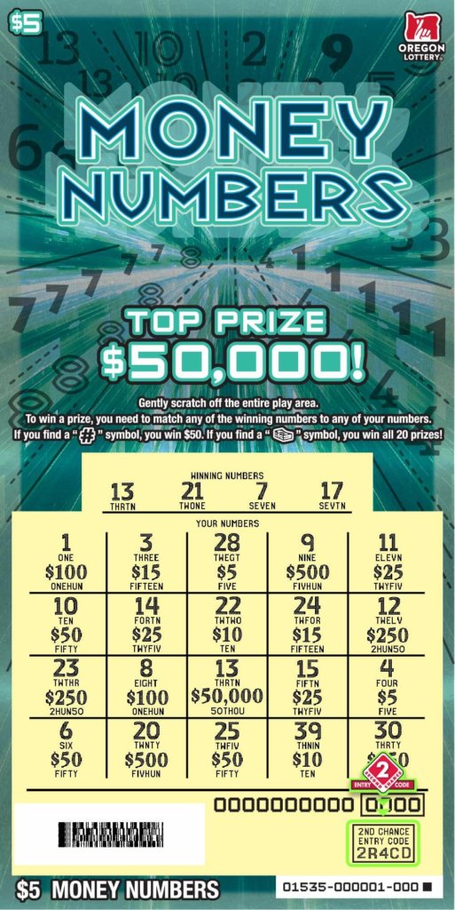 Money Numbers - Lottery Scratch Tickets | Oregon Lottery