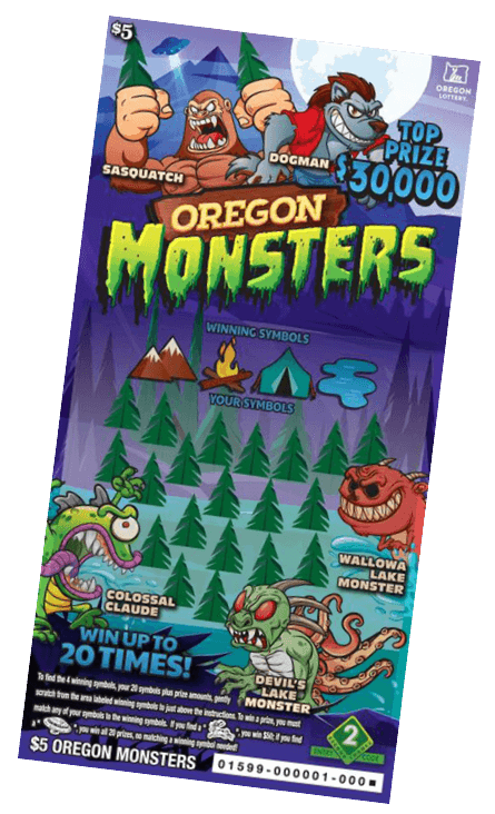 The Oregon Monsters Scratch-it ticket