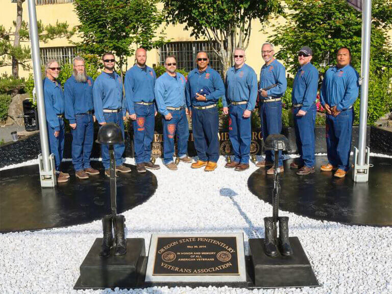 A group of incarcerated veterans at OSP