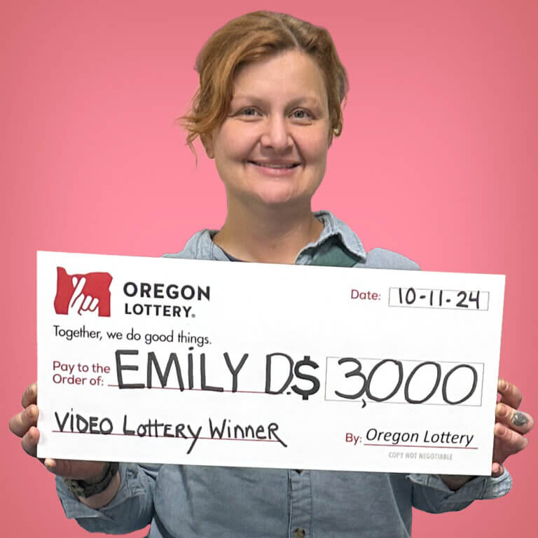 Emily D., video lottery winner in Eugene