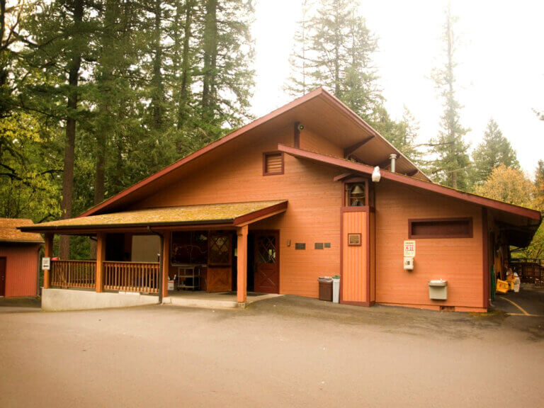 The mess hall building at Camp Kuratli